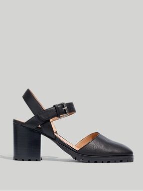 Madewell The Claudie Heeled Lugsole Mary Jane in black Leather- Size 8
